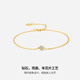 Saturday Fortune (ZLF) 18K gold diamond bracelet for women, bright colored gold, simple one-hand jewelry, holiday gift for girlfriend, 16cm + tail chain 3cm
