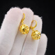 Putino 24.k gold earrings transfer bead earrings earrings earrings earrings pure gold 999 gold ins retro circles 18.k women's transfer bead earrings pair gift box gift bag 2.7g