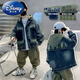 Disney (Disney) children's clothing, boys' autumn jackets, spring and autumn new models, medium and large children's boys handsome denim autumn hooded trend, retro color 130