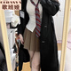 
Gebanya College Style JK Uniform Waist Long Sleeve Shirt Female Sexy Slim Design Top Autumn Set Long Sleeve Top + Black Skirt ++ Red Stripe Tie S