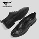 Septwolves Leather Shoes Men's Winter 2025 New First Layer Cowhide Soft Sole Formal Business Shoes Genuine Leather British Style Casual Leather Shoes Black 39