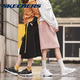 Skechers women's shoes spring new dad shoes female students versatile 2024 new thick-soled casual white shoes white/silver 11979-WSL 35.5