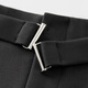 Fan Silann-Pendelgürtel-Design Casual Hosen für Frauen im Sommer 2024 neue Hose 24FS12159 Schwarz S