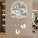 Drawing the modern light luxury entrance of the town, luminous decoration painting, three-dimensional corridor, corridor end LED wall light painting, new Chinese landscape painting, ZP3880 [Fulu Jinshan] Overall size: 80*132cm LED light painting (220V plug-in model + remote control) High-transparent acrylic + UV fine sculpture + three-dimensional physical metal lamp