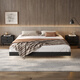 Fasati Bedsideless Suspended Bed Italian Minimalist Leather Bed Light Luxury Master Bedroom Modern Simple Backless Bed Frame Single Bed (Flagship Edition 20cm Frame) 1.8*2m Suspended
