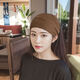 Tongrubi knitted wide-brimmed hairband Korean style hairpin face wash hair bandana warm simple headband wrapping head fashionable Korean pink elastic (52-58cm)