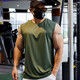 Lutielang Fitness Vest Men's Sports Loose Summer Sleeveless Quick-Drying Clothes Marathon Running Racing Training Vest Military Green L