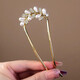 Zuoou U-shaped hairpin pearl hairpin metal leaf comb French style hairpin ball head fork comb hairpin U-shaped hairpin for women leaf style