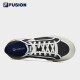 斐乐（FILA）FUSION斐乐潮牌WALLRIDE DX男鞋一脚蹬帆布鞋新款板鞋 黑/奶白-BG 40