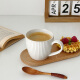 Mooney Life Mooney* Japanese style simple vertical pattern coffee cup kiln-glazed ceramic breakfast cup household water cup milk cup mug vertical pattern kiln-glazed coffee cup