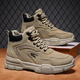 Changxiang Huili men's shoes in summer waterproof and non-slip work high-top men's shoes work on construction site thick sole wear-resistant large-size Martin shoes men YJ-9193 khaki 41