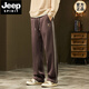 
JEEP SPIRIT2024 autumn and winter new heavyweight thin velvet men's loose wide-leg casual pants workwear American high street sports sweatpants Q829 dark gray L