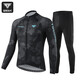 Tas Chang spring and summer road bike professional long-sleeved cycling jersey top high elastic breathable quick-drying mountain bike jersey black gray suit L