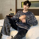 
Pajamas men's autumn and winter thickened coral coral velvet teenager students round neck warm winter home clothing set KZY3890 Men's 2XL code recommended 180CM (150Jin [Jin equals 0.5 kg])