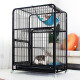 Hanhan pet cat cage large three-story four-story square tube cat cage cat villa cattery cat house breeding cage kitten adult cat universal cat supplies black 1.1 meters three-story attic model with side door