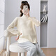 Ranqi Mommy Maternity Bottoming Shirt for Autumn and Winter Outerwear Small Half Turtleneck Sweater for Breastfeeding in Winter Spring and Autumn Knitted Long-Sleeved Top White-Maternity Model XL