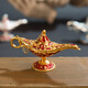 Tiga Deer Aladdin Magic Lamp Creative Metal Crafts Ornament Gift Small Russian Hollow Wishing Lamp Phnom Penh Blue