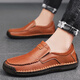 Western Region Camel Men's Genuine Leather Casual Leather Shoes Large Size British Perfect Daddy Shoes Dark Brown [9918 Four Seasons] 41