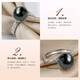 Queen of Pearls Select Versatile 9-10mm Tahitian Black Pearl Ring Seawater Pearl Adjustable Birthday Gift