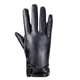 Milechi genuine leather gloves men's winter warm leather gloves for riding motorcycles and driving thin velvet thickened sheepskin gloves black (thin) XL