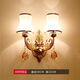 Yaotian bedside lamp bedroom home wall lamp wall-mounted staircase master bedroom aisle modern simple creative LED lamp 6089 golden double head three-color light