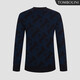 Dongbolini wool nylon warm navy blue presbyopic men's pullover round neck long-sleeved knitted sweater dark navy M 48