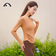 Aixiabu yoga clothing women's top autumn and winter velvet thickened warm Pilates clothing slimming running fitness sports t-shirt long sleeve A23109RTSM milk tea color/velvet/soft version L