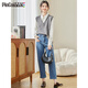 PinCai knitted vest for women, v-neck sweater vest, sleeveless waistcoat sweater loose top P137Z5837