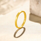 Saturday Fortune 18K gold ring for women, interlocking colored gold plain ring, yellow 18K gold, size 11, birthday gift