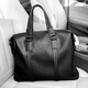 Cow mallette sac à main masculin Horizontal Business Casual Sac Men's Sac Mend Computer Sac C-9888 Black 14 pouces