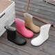 Xili Internet celebrity fashion rain boots for women new mid-tube waterproof shoes plus velvet non-slip soft sole rain boots for adults lightweight rubber shoes Khaki 38 37-38 size