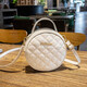 QUEEN TRIP fashion rhombus small round bag 2023 new bag women's Korean version trend niche single shoulder crossbody bag beige