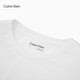 Calvin Klein Jeans Sommer Herrener Streifenbrief Druck bequemer Baumwollrunde Hals Kurzarm T-Shirt 40mc828 Yaa-Moonlight White M.