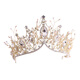 SHIBERMU Crown Crown Tiara Adulto Regalo para adultos de 18 años Accesorios de vestidos de novia atmosféricos de novia de 18 años Cumpleaños de tres piezas Gold (estilo de aguja de oreja)