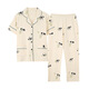 Pajamas de mère modale pour femmes 2025 Style de coton mince d'été pour les personnes d'âge moyen et les personnes âgées simples décontractées et lâches peut porter des vêtements à la maison