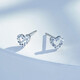 Mengjinyuan PT950 platinum earrings sparkling love car flower earrings, birthday gift for girlfriend, about 1.35g
