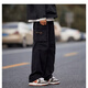 
POUM men's spring and summer long pants men's trendy brand 2025 new work pants men's vibe style straight casual pants men SM-DS19 dark gray XL [120-140Jin[Jin equals 0.5 kg]] The size is small and it is recommended to take a larger size