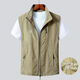 Zewanbang Herrenweste Frühling und Herbst Dünne, lässige, atmungsaktive Pferde-Clip-Jacke für Männer, mittlere und ältere schnell trocknende Weste für die Sommerweste für Männer, dunkelblau L empfohlen 115-135jin [Jin ist 0,5 kg]