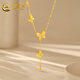China Gold (CHINA GOLD) K gold necklace butterfly tassel set clavicle chain for mother, birthday gift for wife, Valentine's Day gift, about 1g