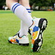 Feelaces2023 Nouveaux chaussures de football pour enfants à bouton rotatif pour garçons et enfants tf ongles cassés sans chaussures d'entraînement faucon à lacets pour femmes 9893 Nails brisés blancs 35