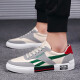 Chute canvas shoes men's shoes spring and autumn new casual shoes men's Korean style trendy sneakers men's outdoor low-cut student retro flat-soled trendy shoes men's ins Internet celebrity sneakers YJSC663 gray green #42