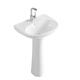 Pillar washbasin, pedestal basin, integrated floor-standing washbasin, small apartment bathroom, ceramic balcony basin, household F style pedestal basin + drain