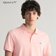 Couleur solide simple de commu au Gant Men de Gant Men Polon Polo Polo à manches courtes 671 Pink XS