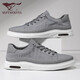 Sieben Wölfe Herrenschuhe Sommer-Leinwandschuhe Herren atmungsaktive Herren-Stoffschuhe Weiche Sohle Sportbrettschuhe Ein Fuß Faule Freizeitschuhe Herrengrau 9446 [atmungsaktiv und geruchssicher] 42 Lederschuhe Größe Größe