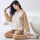 
Qianzhiya (QIANZHIYA) pajamas for girls in autumn and winter thickened pure cotton mezzanine long-sleeved home clothes plus cotton air cotton warmth thin cotton set MFT-15275# Women's M/160