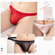 Sexy sexy underwear men's elastic briefs thong tight transparent breathable temptation men's underwear black red