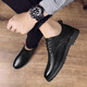 Lwok neue Lederschuhe Herren trendige Herrenschuhe Casual Shoes Fashion Business Schuhe Britisch -formale Schuhe koreanische Lederschuhe 9920 Schwarz (vier Jahreszeiten) 39