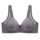 Yalu thin bra without rims front buckle wide shoulder straps large size chest push-up bra for middle-aged and elderly mothers women gray ++ bean paste discount 2 pieces 80B 36C universal cup