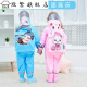 Children's raincoat for boys and girls, full body to toe, children's one-piece raincoat, cartoon cute play suit, 2-6 years old, 3-9 years old, kindergarten baby poncho, school performance suit, blue Nezha one-piece backpack L (reference height 110-120cm)