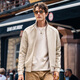 
Mr. Bu Bu silhouette splicing design knitted cardigan jacket men's 2025 spring and autumn double-head zipper sweatshirt KT15695 bronze green M (170)